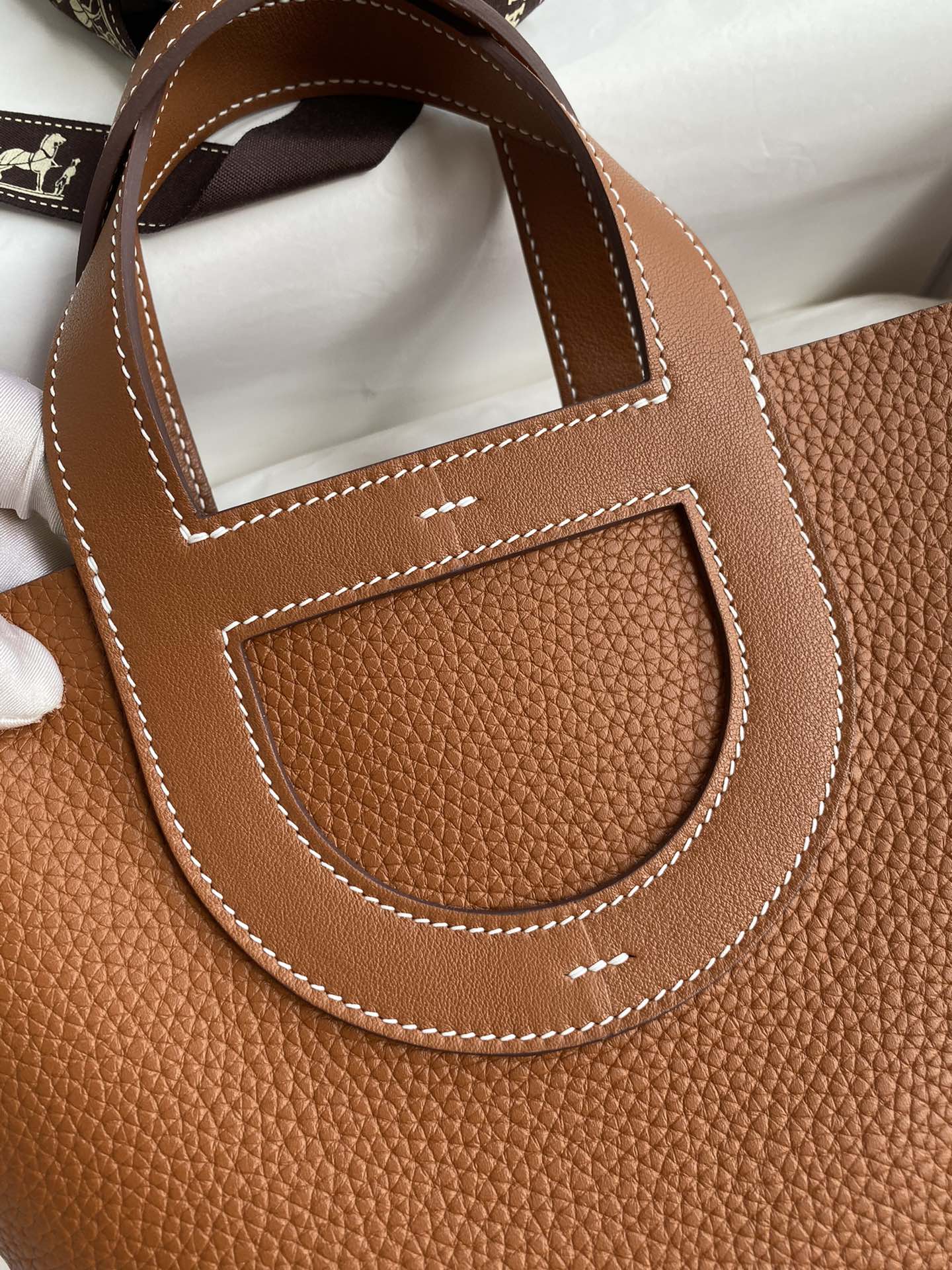 Hermes In The Loop 18 Bag In Brown Clemence Leather